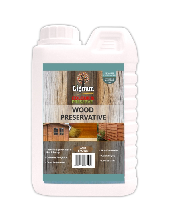 Lignum Wood Preserver Dark Brown 1L