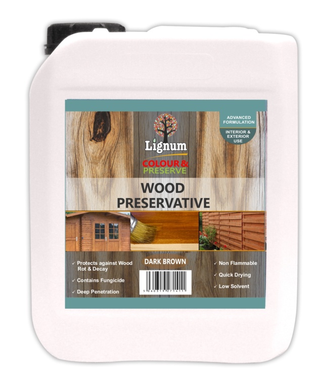 Lignum Wood Preserver Dark Brown 5L