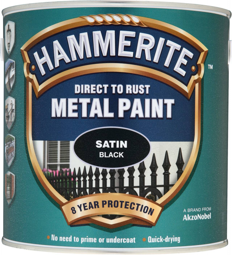 Hammerite Metal Paint Satin 2.5L - Black