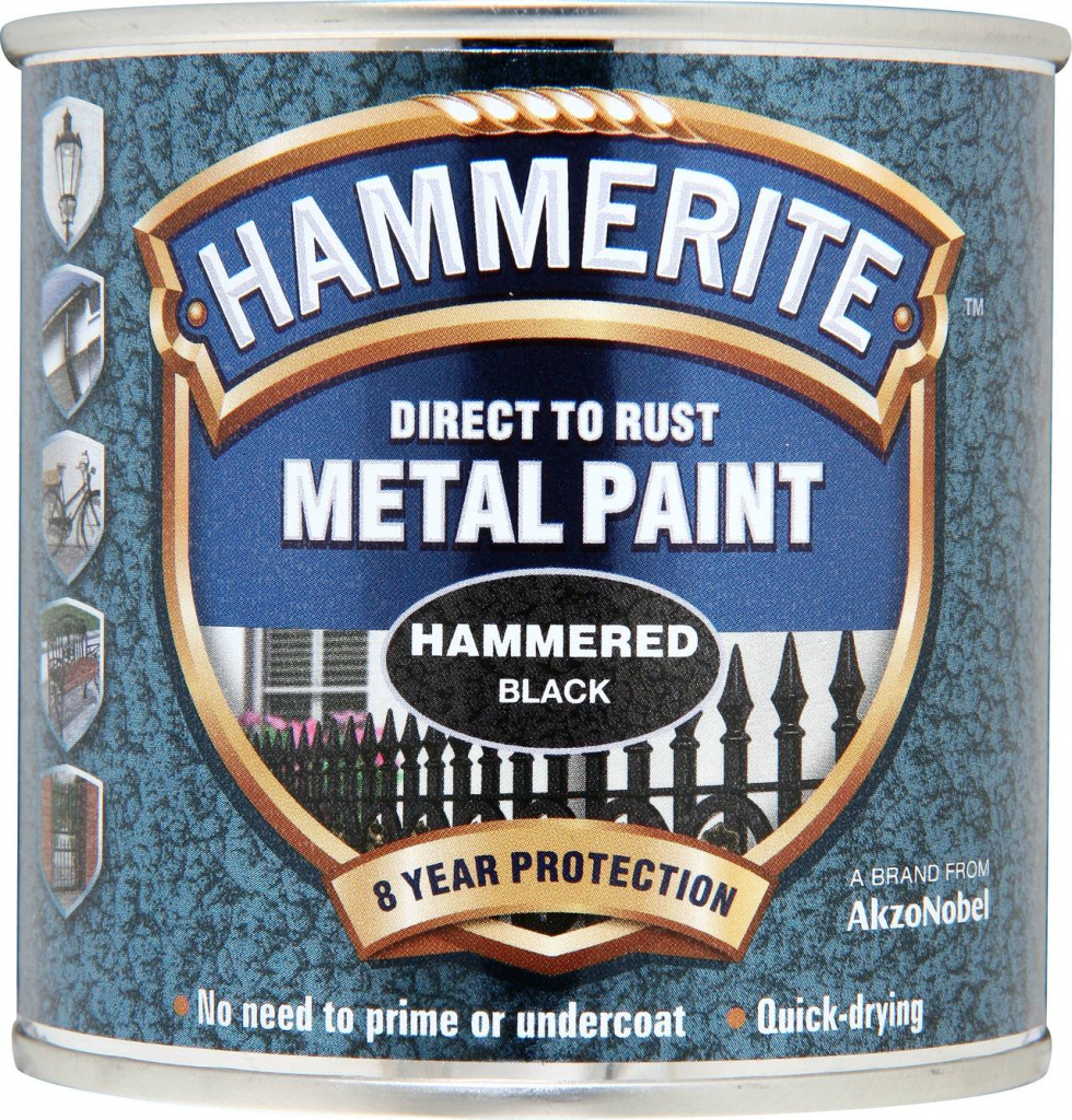 Hammerite Metal Paint Hammered 250ml - Black