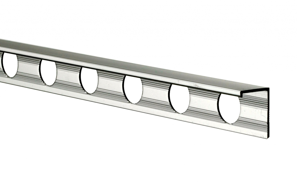 Tile Rite L Shape Tile Trim - 2 4m x 12mm Chrome